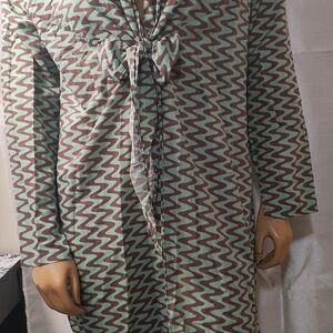 Zigzag Patterned Long Sleeve‎ Dress